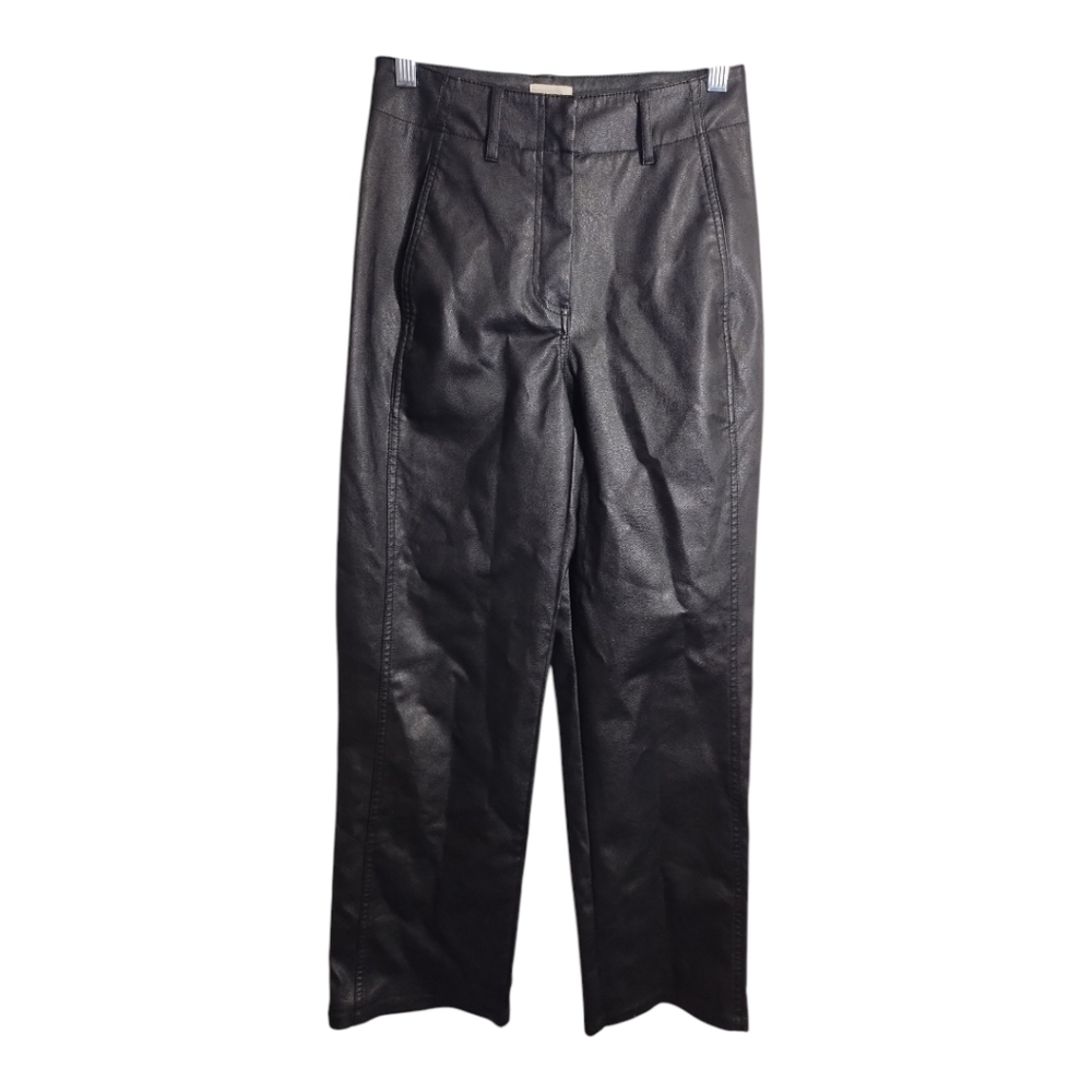Aritzia Wilfred Free Faux Leather High Waist Preppy Business Casual Pants 0‎